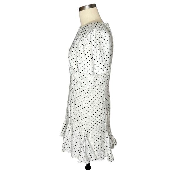 LEBOP Le Bop White Black Polka Dot Retro Mini Dress Georgia Style Women's Medium - Picture 3 of 11